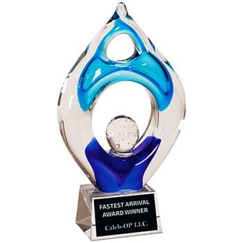 10.25" Winner Colored Art Glass Award