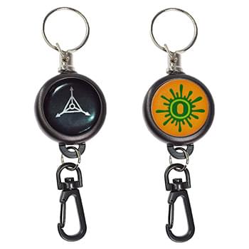 Round Carabiner Badge Reel w/ Keyring