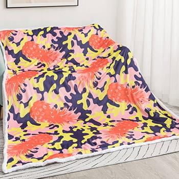 60x80 Oversize Crystal Velvet Sublimation Sherpa Blanket