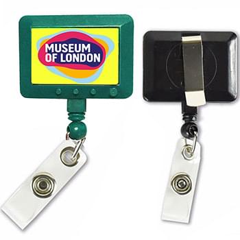 Jumbo Rectangle Badge Reels with Belt Clip backing