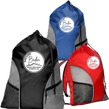 Gym Backpack w/ Drawstring Closure & Mesh Front Pockets