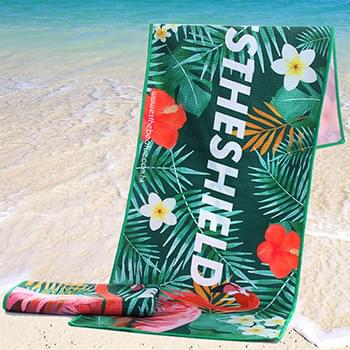 25"x 50" Sublimated Sand Proof Waffle Microfiber Beach Towel