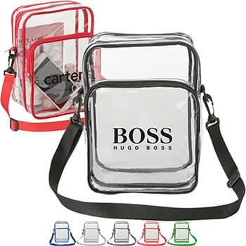 Clear PVC Crossbody Messenger Shoulder Bag with Adjustable Strap