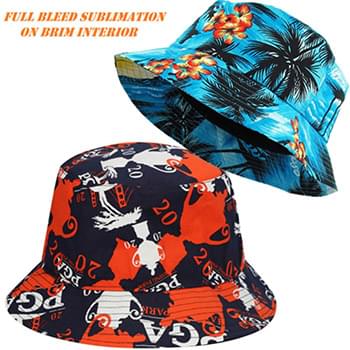 Sublimated Unstructured Bucket Hat w/ Imprint on Brim Inside