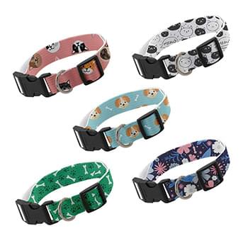 1"W x 26"L Strong & Smooth Pet Collar w/  Buckle Release Sublimation