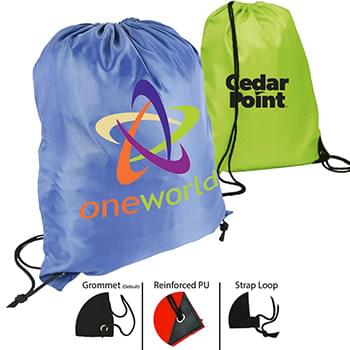 Premium 210D Nylon Drawstring Backpack, Cinch Sports Bag