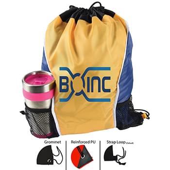 Cinch Sports Bag Drawstring Backpack w/ two water bottle holders