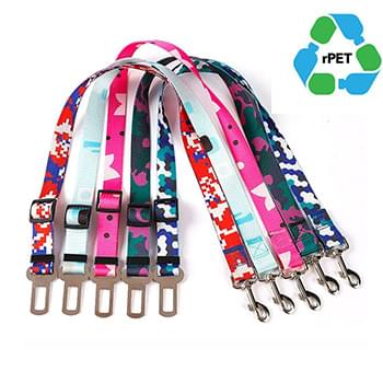 1"W x 24"L rPET Eco-friendly Adjustable Pet Safety Sublimation Seatbelt Leash