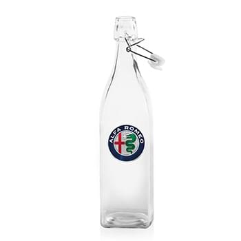 34 oz. Wire Lid Square Carafe Glass Water Bottles