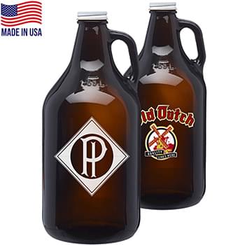 64 oz. Amber Glass Growlers