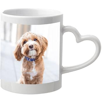 11 oz. Full Color Sublimation Heart Handle Ceramic Mugs