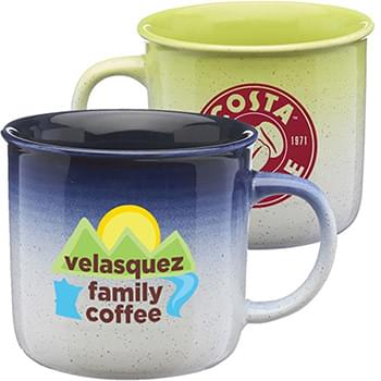 14 oz. Campire Gradient Ceramic Coffee Mugs w/ Flared Top