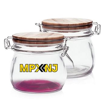 16 oz. Glass Candy Jars w/ Wire Wooden Lid