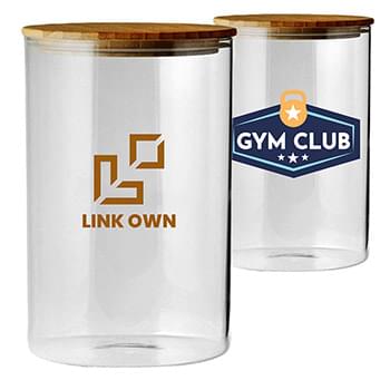 37 oz. Borosilicate Glass Storage Jars with Bamboo Lids