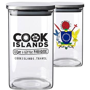 Branson Glass Storage Square Jars, 40 oz.