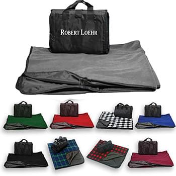 50" X 60" Reversible Fold up Picnic Blanket w/ Carry bag