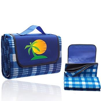 Roll Up Picnic Blanket w/ Custom Logo Checkered Design