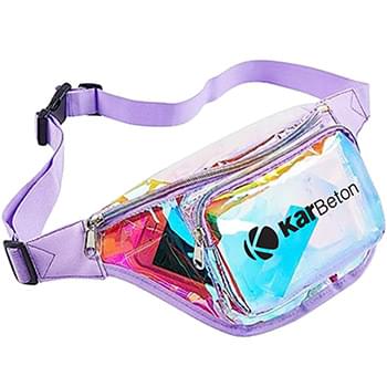 Clear PVC Iridescence Waist Bag Stadium Approved Fanny Pack