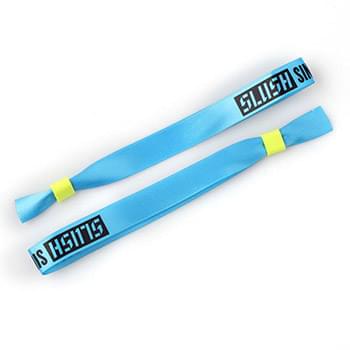 1/2" Sublimated Ribbon Event Wristbands w/ Locking Bead