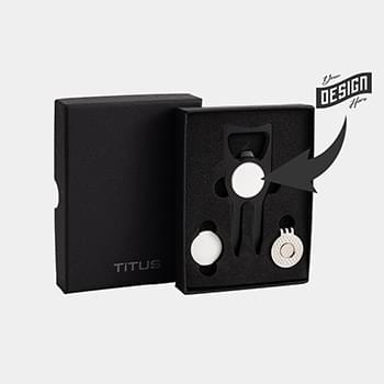 TiTUS® Golf Tool Set - Aluminium Divot Tool, Ball Marker & Cap Clip