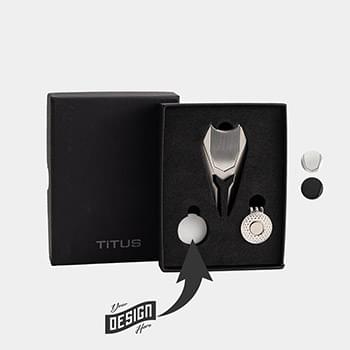 TiTUS® Metal Golf Tool Set - Divot Tool, Ball Marker & Cap Clip