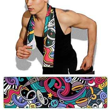 20"x 30" Sublimated Plush Microfiber Gym Towel w/ Cotton Terry Loops