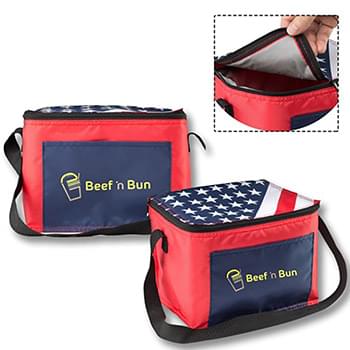 USA Flag PEVA Insulated Lunch Bag