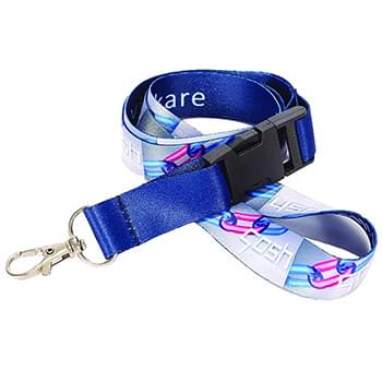 1" Sublimated Lanyard w/ Buckle Release Badge Holder