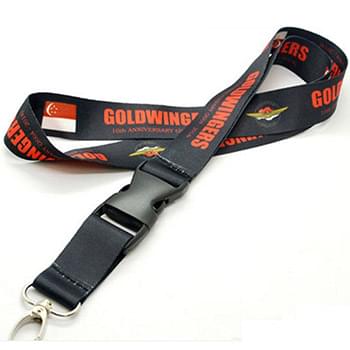 3/4" Sublimated Lanyard w/ Buckle Release Badge Holder