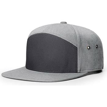 Premium 7-Panel Hat Flat Bill Baseball Cap with Snapback Closure
