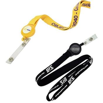 5/8" Polyester Lanyard with Retractable Reel Combo