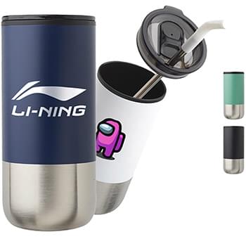 20 oz. Stainless Steel Travel Mugs w/ Silicone Straw