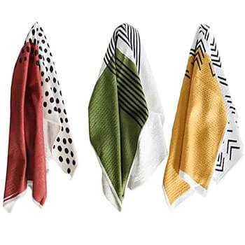 16" x 25" Sublimated Serged Edges Waffle Weave Towel