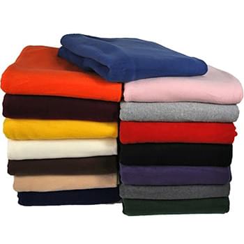 260 GSM Polar Fleece Throw Blanket with Matching Whipstitch Trim 50"x 60"