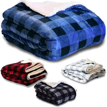 50"x 60" Mink Sherpa Blankets Plaid
