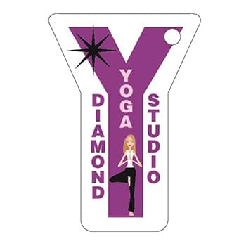 1.75"W x 2.5"H  Y-Shaped Key Tag