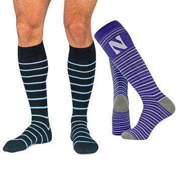 Over the calf knitted dress socks, Jacquard weave 200 needle