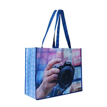 100 GSM Full Color Lightweight Durable Grocery  W/ Gusset Tote Bag (16" x 12" x 6")