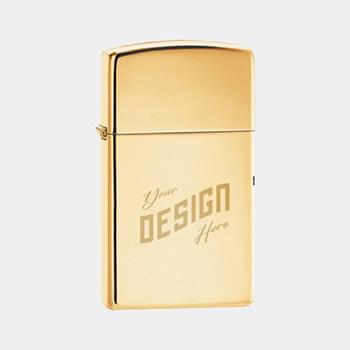 Zippo® USA-Made Slim High Polish Brass Windproof Lighter